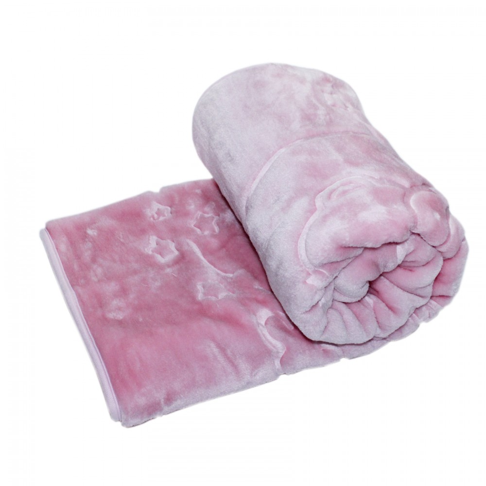 Paturica groasa pentru bebelusi, roz, 120x100 cm, REC1645