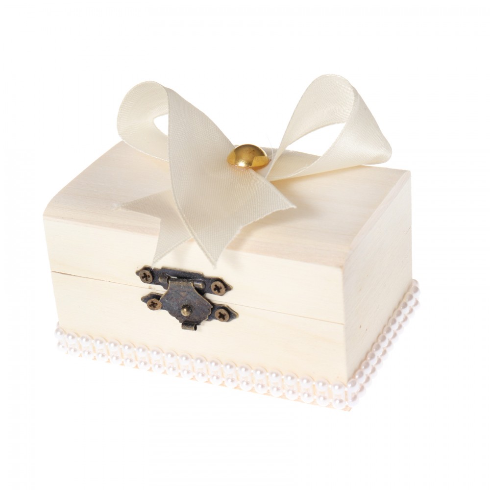 Cutiuta cufar pentru prima suvita, handmade, ivoire,10x5x5 cm, Recostore, REC1809