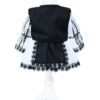 Costum popular, Negru, bluza, fusta cu fota aplicata, vesta, brau, pentru fetite, REC7 - imagine 4