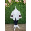 Costum alb-bleumarin pentru botez, 5 piese, camasa, papion, pantaloni cu bretele, sacou, bascuta pentru baieti, REC1139 - imagine 10