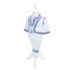Costum popular, alb-albastru, 4 piese, camasa, vesta, pantaloni, caciula,  pentru baieti, REC1159 - imagine 2
