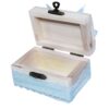 Cutiuta cufar din lemn cu dantela bleu pentru prima suvita a bebelusului, 10x5x5 cm, REC309 - imagine 2