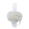 Lumanare ivoire cu mesaj �Cu mult drag de la nasi� pentru botez, cu tulle ivoire si funda, 30x5 cm, REC124 - imagine 2