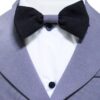 Set complet pentru botez, costum, lumanare si trusou brodat cu mesajul "Cu drag de la nasi", 12 piese, alb-bleu-gri, REC391 - imagine 5