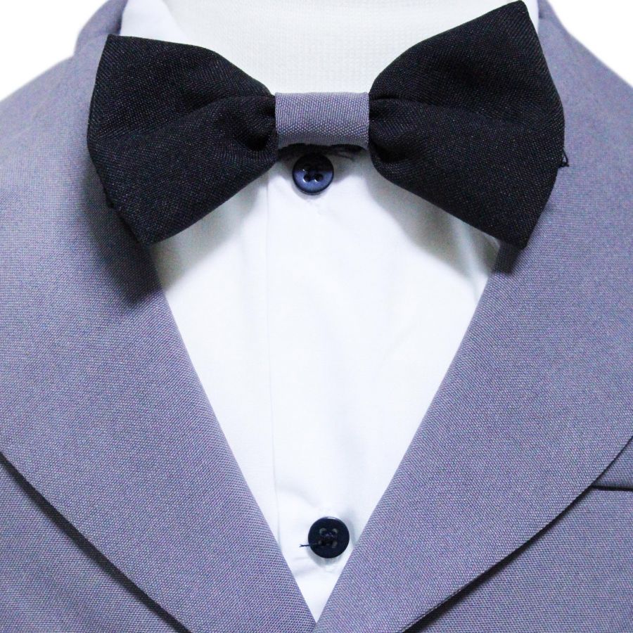 Set complet pentru botez, costum, lumanare si trusou brodat cu mesajul "Cu drag de la nasi", 12 piese, alb-bleu-gri, REC391 - imagine 5