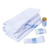 Set complet pentru botez, costum, lumanare si trusou brodat cu mesajul "Cu drag de la nasi", 12 piese, alb-bleu-gri, REC391 - imagine 8