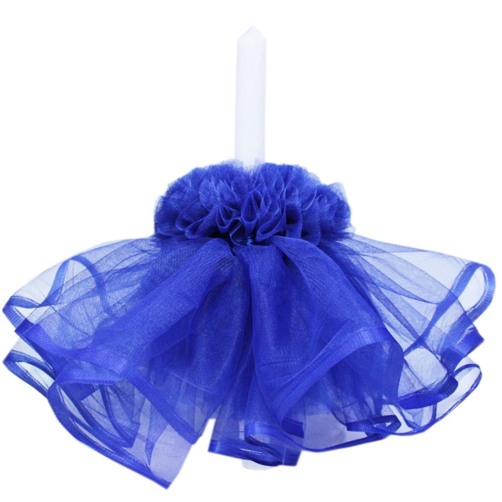 Set complet pentru botez, lumanare si trusou, alb-albastru electric, cu mesaj �Cu drag de la nasi�, 7 piese, REC370 - imagine 3