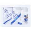 Set complet pentru botez, lumanare si trusou, alb-albastru electric, cu mesaj �Cu mult drag de la nasi� pentru botez, 7 piese, REC349 - imagine 4