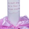 Set complet pentru botez, lumanare si trusou, alb-roz, cu mesaj �Cu mult drag de la nasi� pentru botez, 7 piese, REC346 - imagine 3