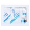 Set complet pentru botez, lumanare si trusou, alb-turcoaz, cu mesaj �Cu drag de la nasi�, 7 piese, REC405 - imagine 5