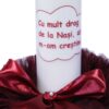 Set complet pentru botez, lumanare si trusou, alb-visiniu, cu mesaj �Cu mult drag de la nasi� pentru botez, 7 piese, REC348 - imagine 3
