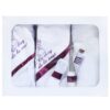 Set complet pentru botez, lumanare si trusou, alb-visiniu, cu mesaj �Cu mult drag de la nasi� pentru botez, 7 piese, REC348 - imagine 4