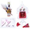 Set complet traditional pentru botez compus din 12 piese, costum popular, lumanare cu tarancuta si trusou brodat cu ingeras format din 6 piese, REC1598