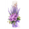 Set lumanari pentru nunta, flori artificiale, lila, 2 bucati, Recostore, REC1712 - imagine 3