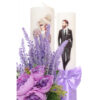 Set lumanari pentru nunta, flori artificiale, lila, 2 bucati, Recostore, REC1712 - imagine 5
