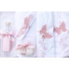 Trusou brodat cu fluturi pentru botez de fete, 7 piese, roz pudrat, Recostore, REC2194 - imagine 3