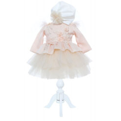 Rochita somon pentru botez de fetite, 2 piese, Recostore, REC2373