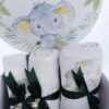 Trusou pentru botez de baieti, Model Elefant, Verde, 8 piese,  Recostore®, REC2512 - imagine 3