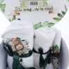 Trusou pentru botez de baieti, Model Safari, verde inchis, 8 piese,  Recostore®, REC2515 - imagine 3
