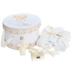 Cutie trusou pentru botez, Model Ingeras, culoare ivoire, 8 piese,  Recostore®, REC2520