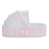 Trusou tip landou pentru botez de fete, Model brodat cu Balerina, roz, 8 piese, REC5005/12 - imagine 3