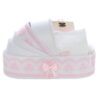 Trusou tip landou pentru botez de fete, Model brodat cu Balerina, roz, 8 piese, REC5005/12 - imagine 6