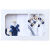 Trusou complet pentru botez de baieti, model cu Ursulet, trusou brodat cu ursulet, lumanare cu ursulet, costum crem si pantofiori, Bleumarin, 14 piese, Recostore®, REC2644 - imagine 6