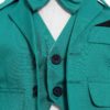 Trusou complet pentru botez de baieti, trusou simplu, lumanare cu "Radacini si aripi de la parinti", costum si pantofiori, verde-verde menta, 15 piese, Recostore®, REC2672 - imagine 4