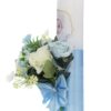 Lumanare botez baieti, model Bebelus cu flori artificiale, 30x7 cm, roz,  Recostore®, REC5002/30 - imagine 2