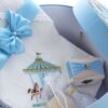 Trusou botez baieti 9 piese bleu cu carusel, REC3012 - imagine 3
