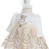 Rochita alb-crem cu benita si botosei pentru botez de fete, Recostore®, REC3037 - imagine 5