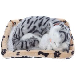 Pisica interactiva cu cosulet, doarme, miauna si da din coada, Sweet Petzzz, dimensiune 25 x 16cm, REC2962