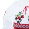 Costum popular alb-rosu pentru botez, 5 piese, bluza, fusta, fota, botosi, batic pentru fetite, REC1182 - imagine 4