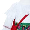 Costum popular alb-verde din zona Maramuresului pentru botez, 4 piese, rochie, fota, traistuta, batic, REC1178 - imagine 4