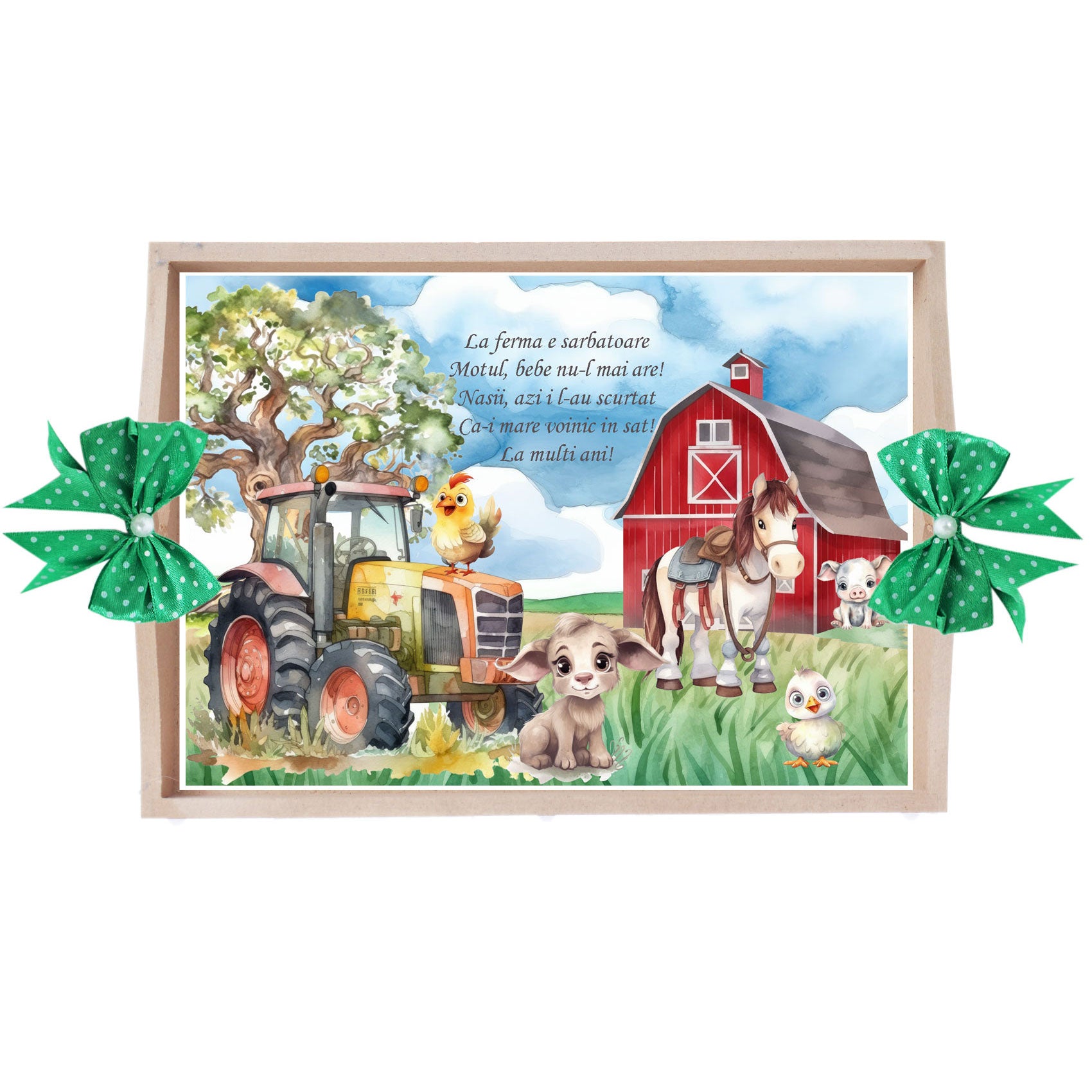 Set tava pentru taiere mot, model Tip Ferma, verde, 6 piese, 35x20 cm, Recostore®, REC1967/331 - imagine 2