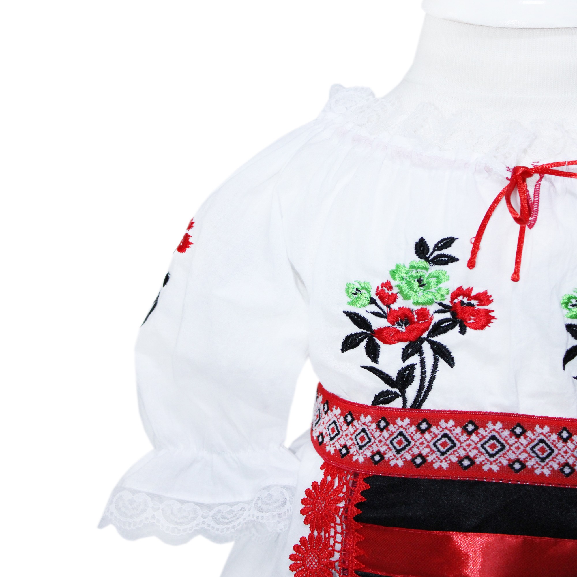 Set complet pentru botez, model traditional, lumanare, costum popular, trusou REC1599