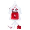 Set complet pentru botez, lumanare cu tarancuta, Costum traditional, trusou brodat cu tarancuta, REC1601