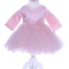 Rochie roz pentru botez, 2 piese bentita si rochie, Recostore, REC1695