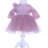 Rochie roz pudrat pentru botez, 2 piese bentita si rochie, Recostore, REC1698