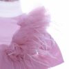 Rochie roz pudrat pentru botez, 2 piese bentita si rochie, Recostore, REC1698