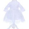 Rochie alba cu dantela pentru botez, 2 piese, rochie si bentita, Recostore, REC1702