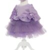 Rochie lila cu volanase pentru botez, 2 piese, rochie si bentita, Recostore, REC1705