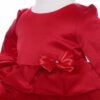 Rochie rosie cu volanase pentru botez, 2 piese, rochie si bentita, Recostore, REC1706