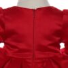 Rochie rosie cu volanase pentru botez, 2 piese, rochie si bentita, Recostore, REC1706
