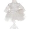 Rochie alba cu volanase pentru botez, 2 piese, rochie si bentita, Recostore, REC1707