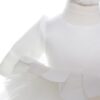 Rochie alba cu volanase pentru botez, 2 piese, rochie si bentita, Recostore, REC1707