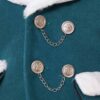 Costum alb-turcoaz, gros, pentru botez, 5 piese, camasa, haina groasa, pantaloni, caciula, botosi, pentru baieti REC1726
