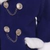 Costum alb-albastru, gros, pentru botez, 5 piese, camasa, haina groasa, pantaloni, caciula, botosi, pentru baieti REC1727
