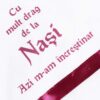 Trusou botez cu ingeras, alb-visiniu, mesaj „De azi sunt crestin” imprimat, 6 piese, Recostore, REC1730