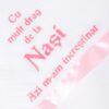 Trusou botez cu ingeras, alb-roz, mesaj „De azi sunt crestin” imprimat, 6 piese, Recostore, REC1734